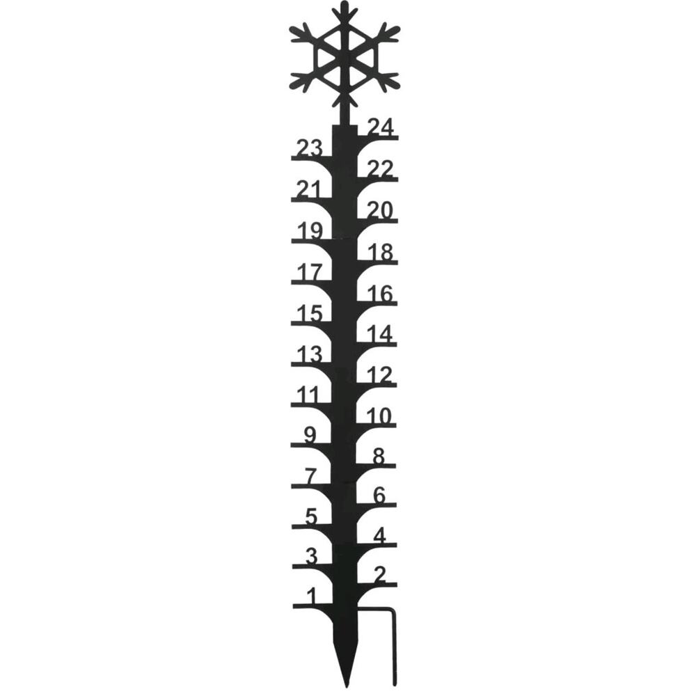 24 Inch Snow Gauge Outdoor Snowfall Measuring Stick Metal Snowflake Iron Art s19